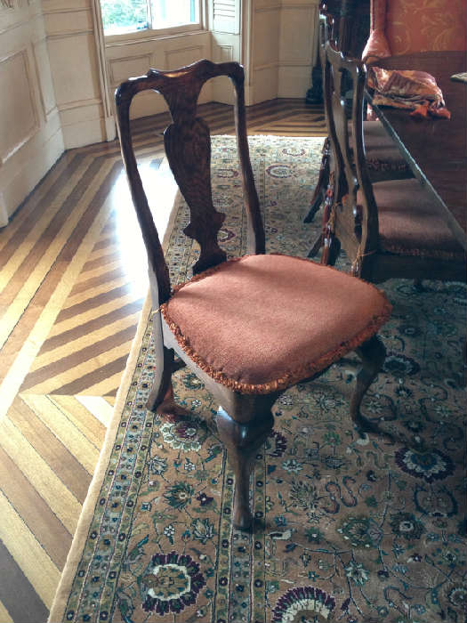 Gumps Queen Anne country style dining chairs ( one of six)