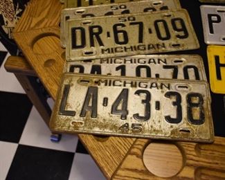 1945 1950 License Plates