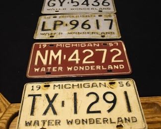 1956 1957 1958 License Plates