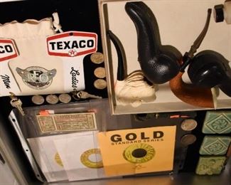 Meerschaum Pipes, Sun Records, Original Porcelain Texaco Restroom Key Fobs, Pewabic Tiles