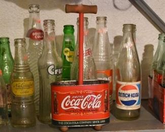 Vintage Crush, NuGrape, Double Cola, Coke Cola, Up Town, Pepsi, Hires Bottles