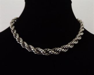 .925 Sterling Silver Thick Rope Necklace

