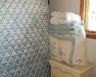 full size bed set and Lea nightstand