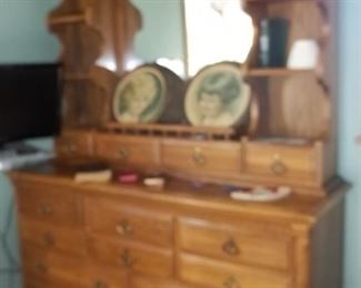 vintage hutch style triple dresser