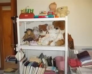 books and stuffed animals and toys