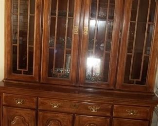 gorgeous lighted china cabinet with