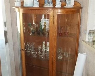 curved glass china cabinet