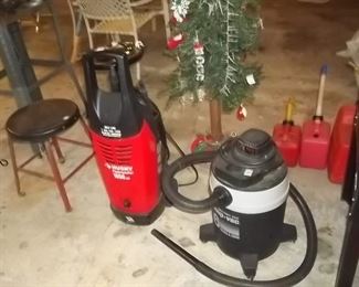 power washer and shop vac