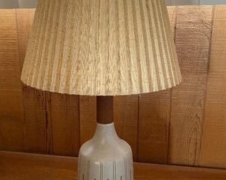 Nice pottery Mid Century Modern table lamp (one of a pair)