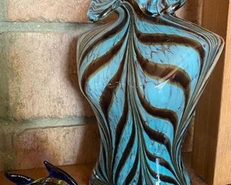 Hand blown art glass vase