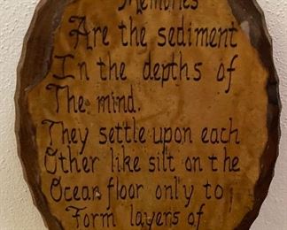 Vintage carved message on wood