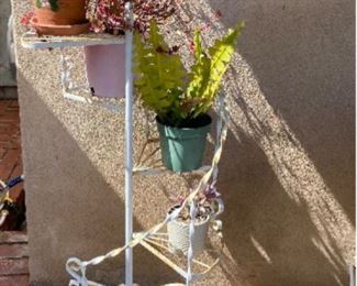Wrought iron spiral plant stand