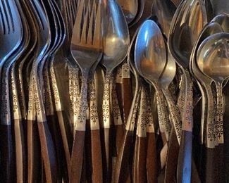 Stainless steel Mid Century Modern flatware set