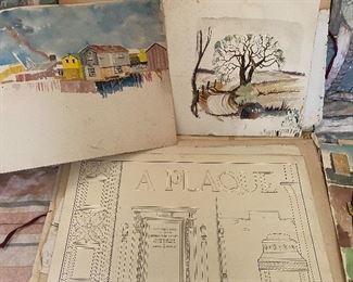 Water color studies art, 1948