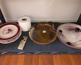 Red plates on left are sold. 