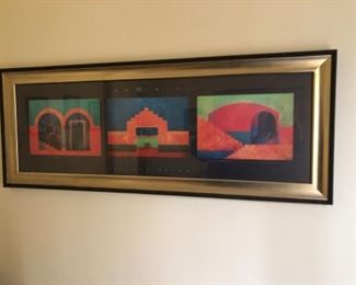 FRAMED MID CENTURY ART