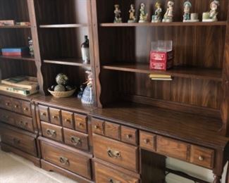 three piece wall unit with desk