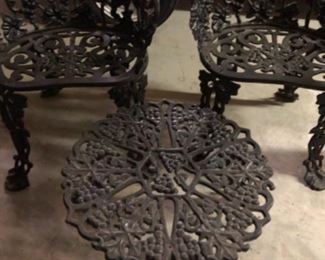 1950’s or 60’s wrought iron chairs and table