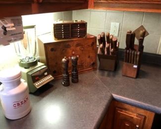 Kitchen items, wood and appliances 