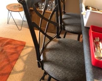 Metal and upholstery bar stools for 32” counter height