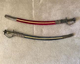 pair of swords made in India with scabrous.  Sold seperatly 