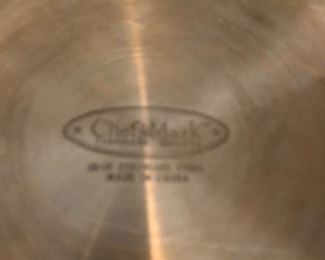 chefs mark flat bottom cook ware.  Most pieces have never been used.  Made for convection cook top