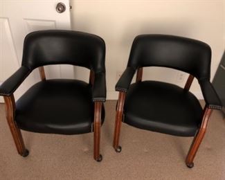 leather office chairs on casters