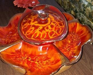 USA Mid Century lazy susan with wooden tray