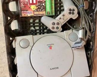 Play Station, one control four games, memory card