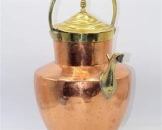 Copper Tea Coffee Pot Tin Lined
