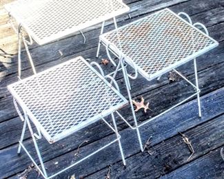3 Stacking Metal Outdoor Tables Plant Stands
