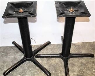 (2) Black Metal Table Top Bases 28.5" T x 31" W (foot base)