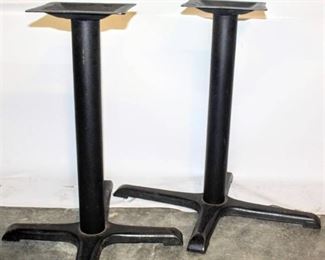 (2) Black Metal Table Top Bases 28.5" T x 31" W (foot base)