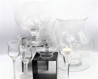 Variety of Crystal Candle Holders and Dishes - Princess House Crystal Heritage