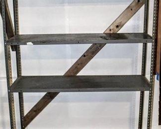 Metal Shelving Unit, 4 Adjustable Shelves, with 2x4's Attached for Bracing 63" Tall x 48" Wide x 17" Deep