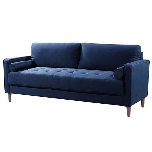 Mercury Row Navy Blue Garren 75.6" Square Arm Sofa