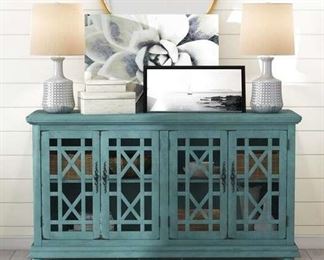 Teal Mainor Solid Wood Tv Stand For Tvs Up To 60"