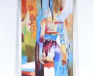 Large Abstract Portrait Of Young Woman