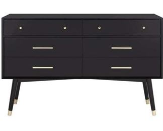 Safavieh Mid Century Style Black 6 Drawer Dresser