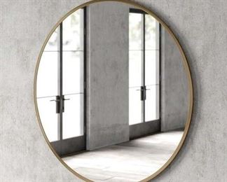 2'X2' Needville Contemporary Brass Frame Accent Mirror
