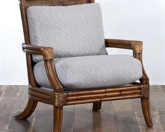 British Colonial Coastal Bamboo Motif Armchair 2