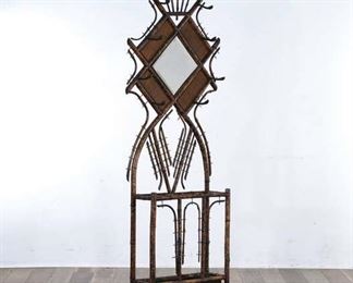 Brighton Pavilion Colonial Bamboo Hall Tree W Mirror