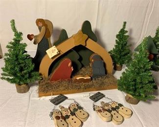 Wooden Nativity Scene