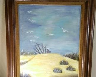 Beach scene painting