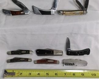 9 pocket knife collection