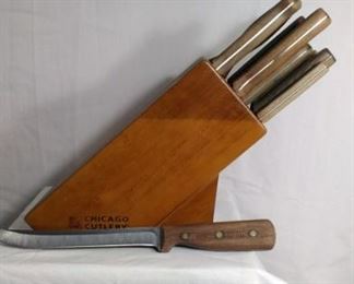 chicago cutlery knife set and wood block