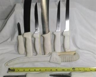 collection of butcher knives