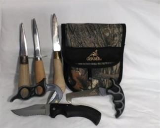 hunting knives and tool set