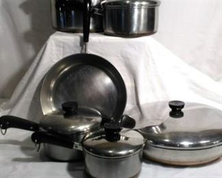 large set of pots and pans Revere Wear
