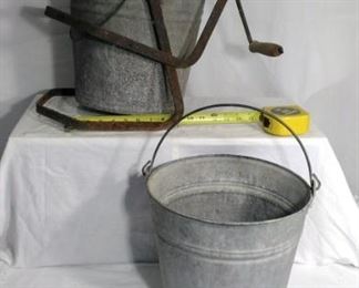antique mop bucket and wringer